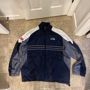 NFL Navy, Gray & White Seattle Seahawks Windbreaker Jacket